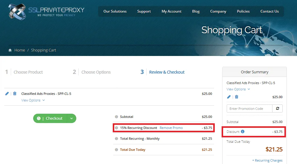 Sslprivateproxy 15% off coupon code
