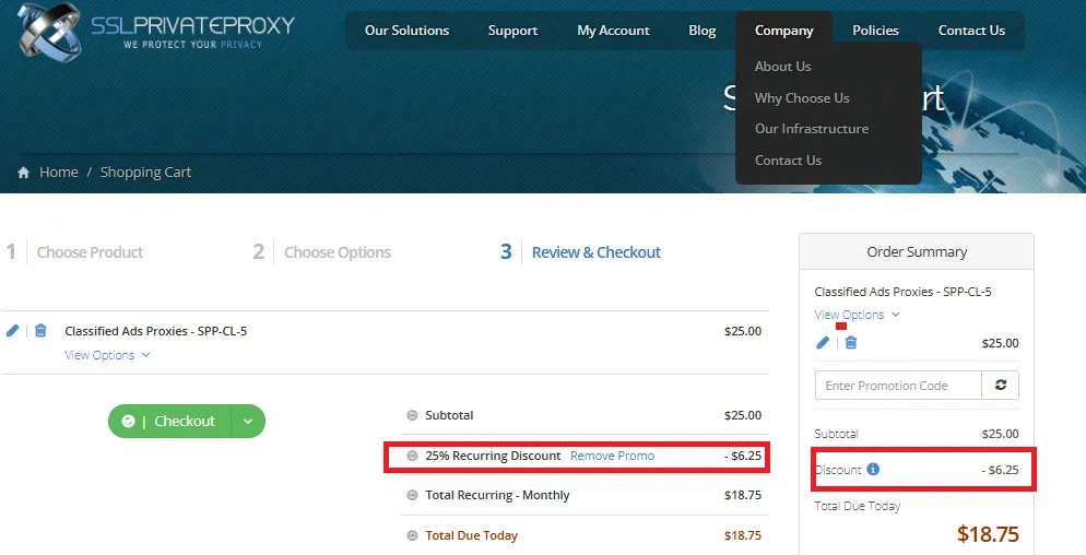 Sslprivateproxy 25% off discount code